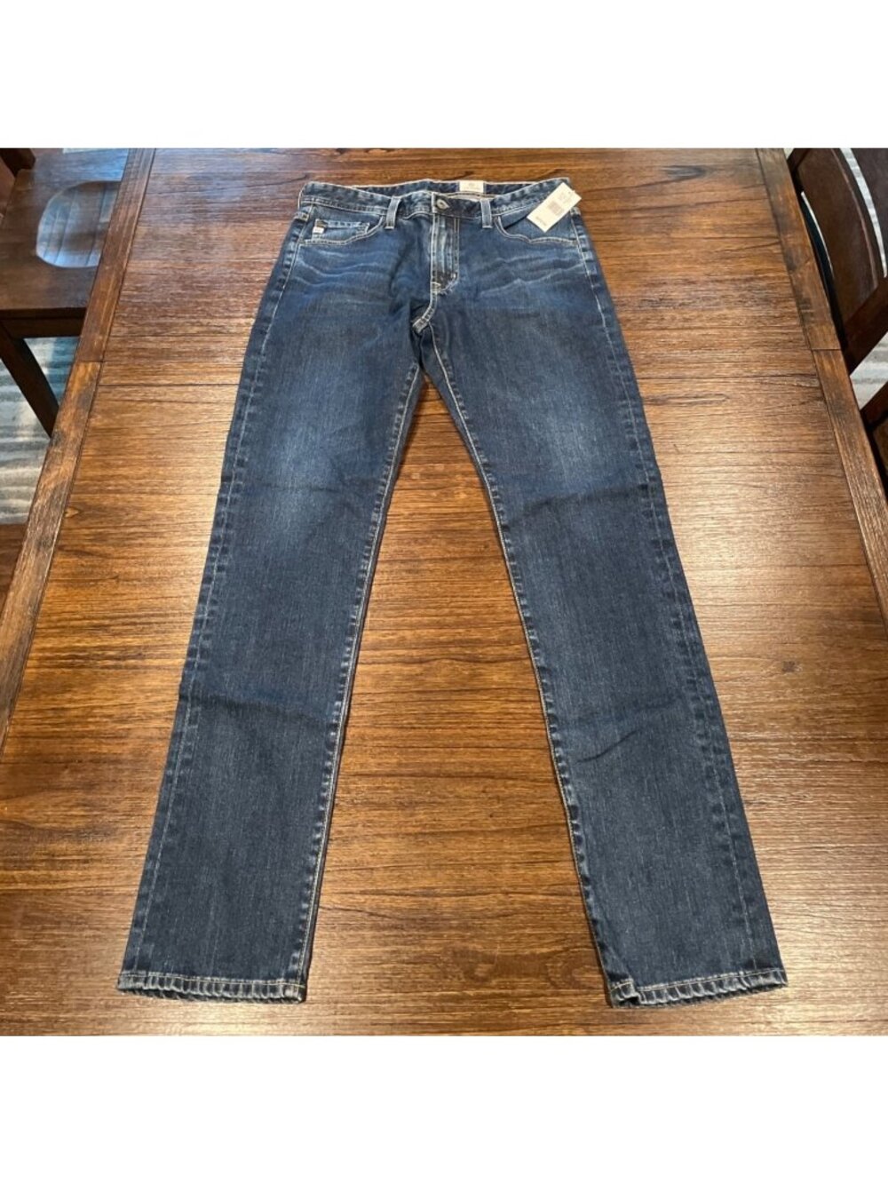 AG Tellis Modern Slim Jean Mens 32x34 Medium Blue Wash Faded Stretch LED Sample
